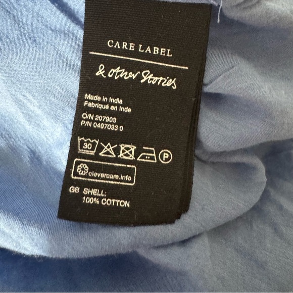 Anthropologie | & Other Stories Blue Floral Ruffle Dress - Picture 6 of 6